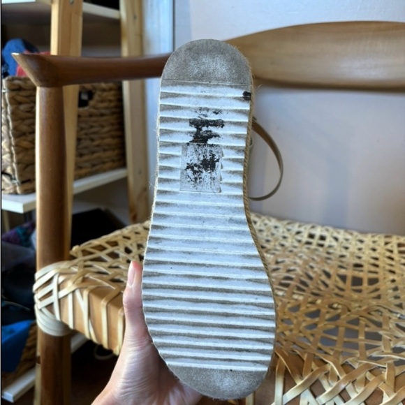 Soda Topic Gray Vegan Nubuck Espadrille Platfrom Wedge Sandals 8 - Picture 11 of 13